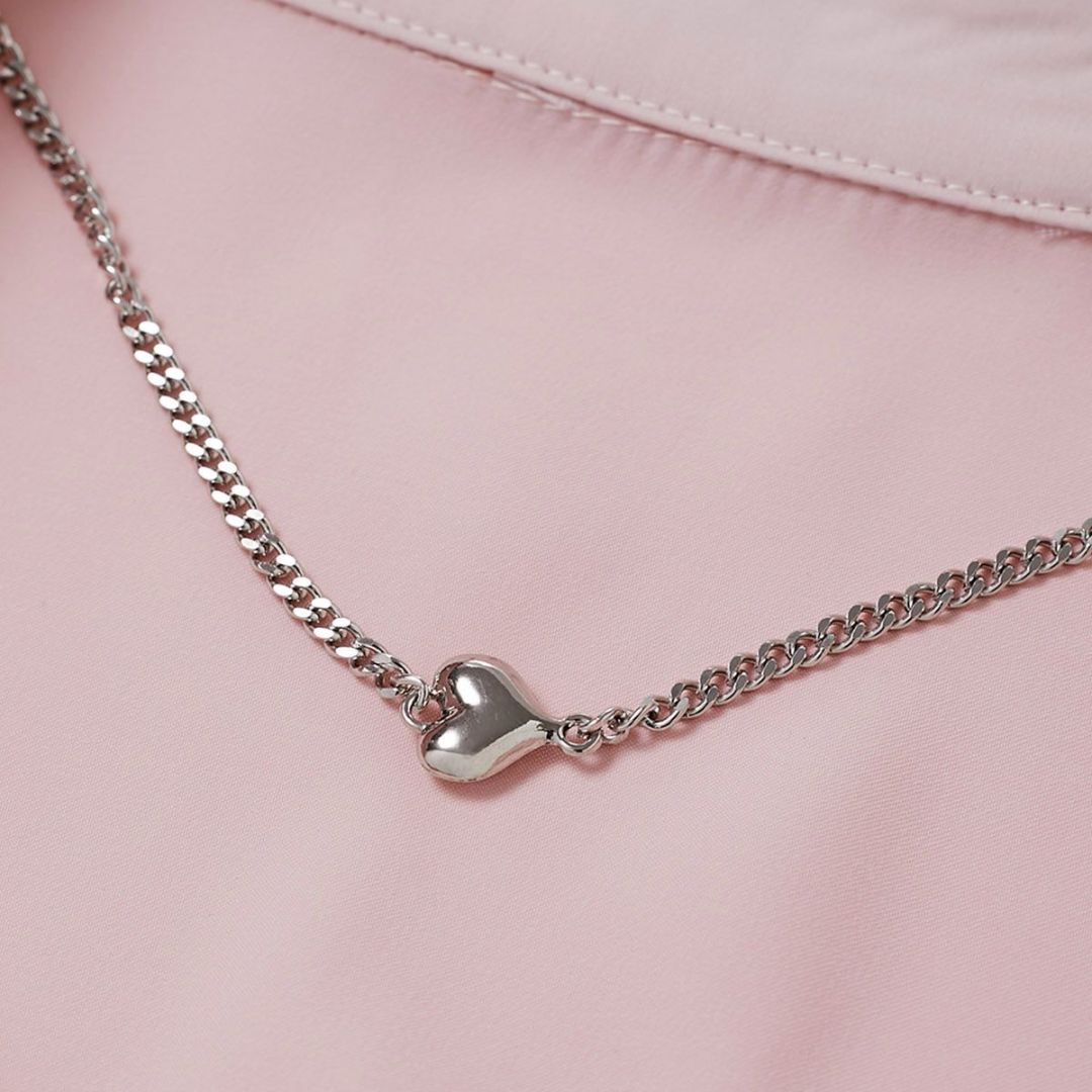 Dam Skjorta V-ringning Transparenta Ärmar Satin-4