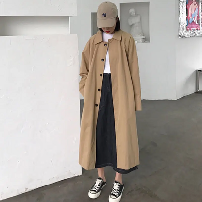 Damjacka Överdimensionerad Trenchcoat Högkvalitativ Polyester-1
