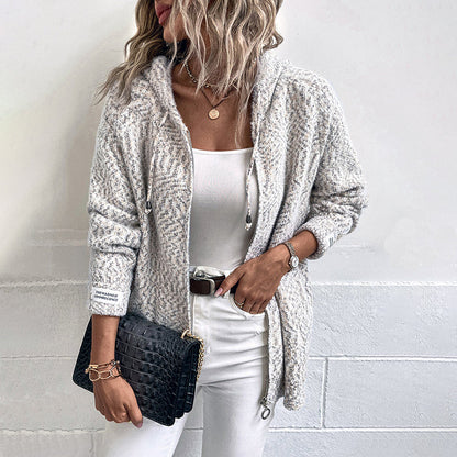 Dam Cardigan Monokrom Dragkedja Akryl-Bomull 9