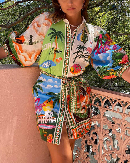 Variant image for Dam Sommarklänning Vintage Stil i Polyester-1