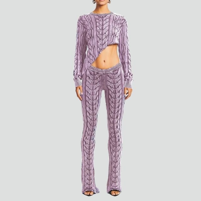 Variant image for Dam Slagbyxor Hög Midja Kabelmönster Polyester-2