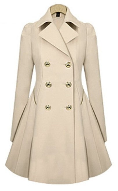 Dam Trenchcoat Klassisk Stil Polyester Högkvalitativ och Mångsidig-1