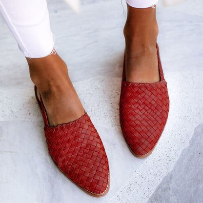 Dam Sandaler Platta Syntetiskt Läder Elegant Design-6
