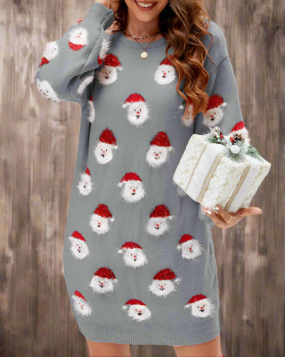 Dam Lång Jultröja Avslappnad Design Mjuk Fiber 7