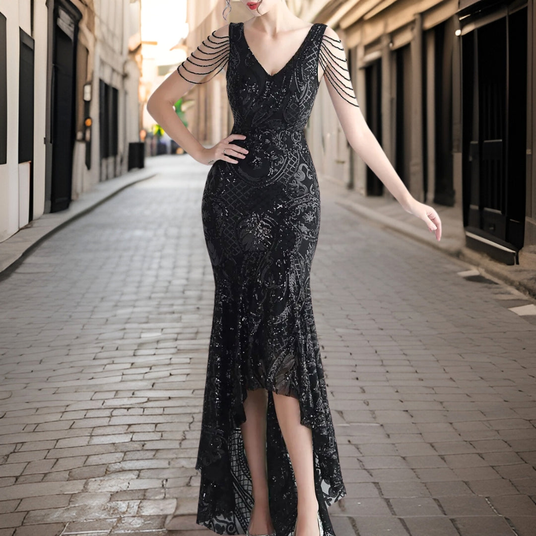 Variant image for Dam Aftonklänning Lång Elegant Polyester Mönstrad-21