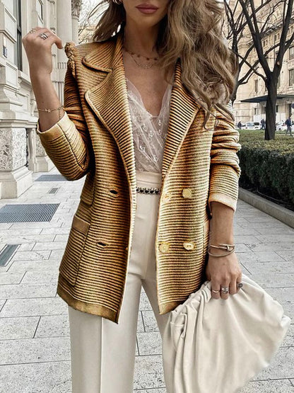 Dam Blazer Cardigan Varm Acetat och Bomull 9