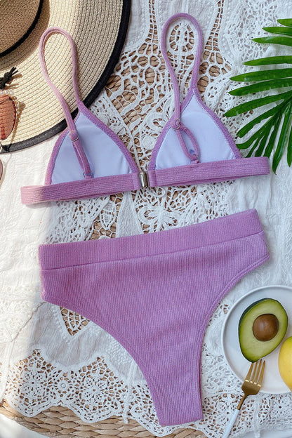 Bikini Dam Triangeltopp och Heta Byxor i Nylon-Spandex – Smickrande Badkläder för Strand och Pool 2