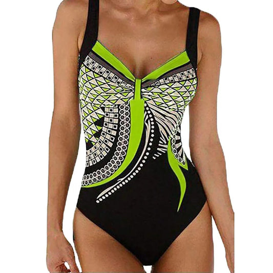 Baddräkt Dam Grafiskt Tryck Shaping Nylon Spandex-1