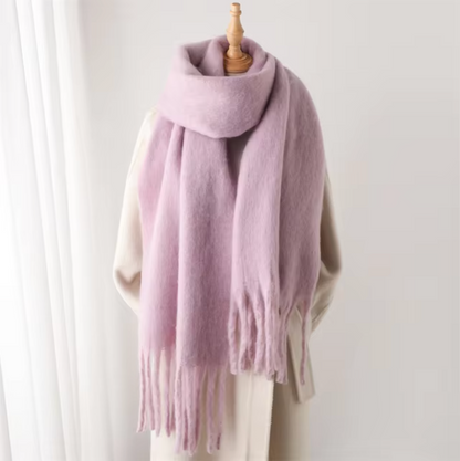 Vinterhalsduk för Kvinnor i Kashmirliknande Material med Långa Fransar – Elegant och Mångsidig Pashmina-design 24