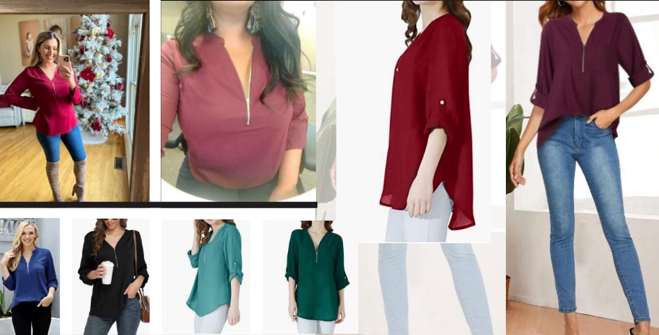 Dam Långärmad Blus Loose Fit Mjuk Tyg 5