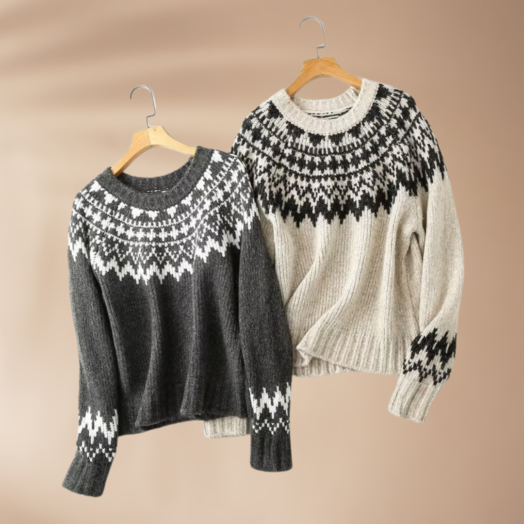 Kvinnors Klassisk Ulltröja Vinter Mjuk Ullmix-2