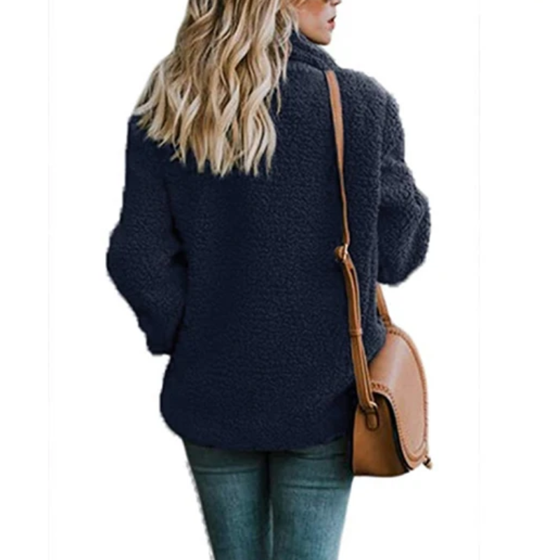 Dam Vinterjacka Casual Polyester Vattenavvisande Lång Modell-2