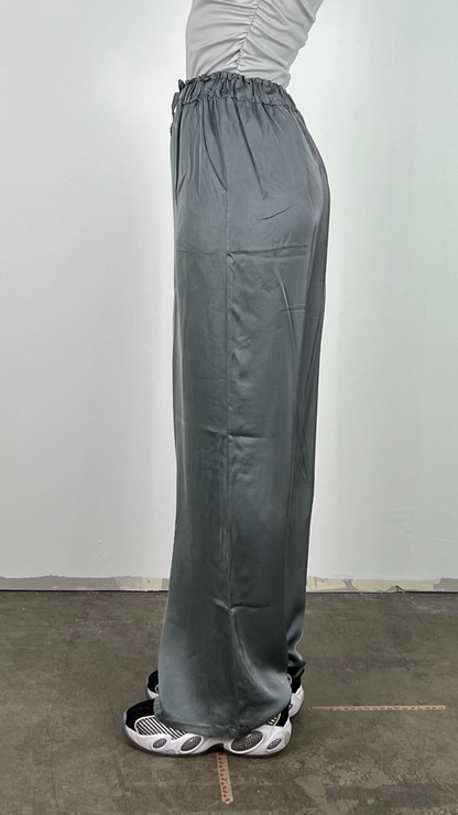 Dam Raka Byxor Viskos Elastiskt Midjeband-6