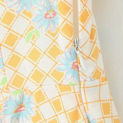 Dam Maxiklänning med Snörning och Puffärmar Polyester/Bomull-5