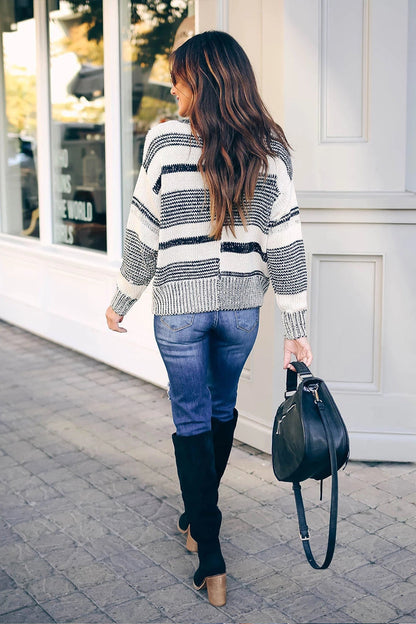 Dam Tröja Långärmad Löst Passform Polyester-3