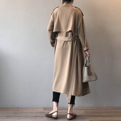 Kvinnors Retro Trenchrock i Baggy Passform av Högkvalitativt Tyg – Vintervänlig och Mångsidig Design 3