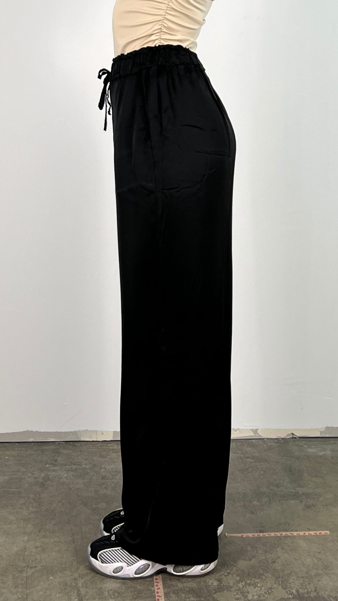 Dam Raka Byxor Viskos Elastiskt Midjeband-5