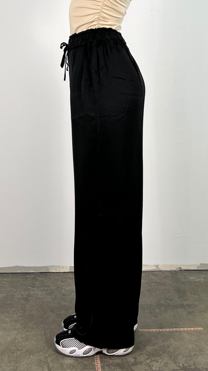 Dam Raka Byxor Viskos Elastiskt Midjeband-5