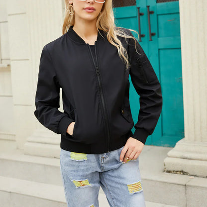 Damjacka Bomber Casual Hållbart Tyg-2
