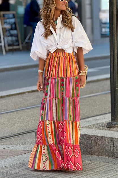 Dam Blus Skjorta Löst Passform Lykta Ärmar Bomull Polyester-2