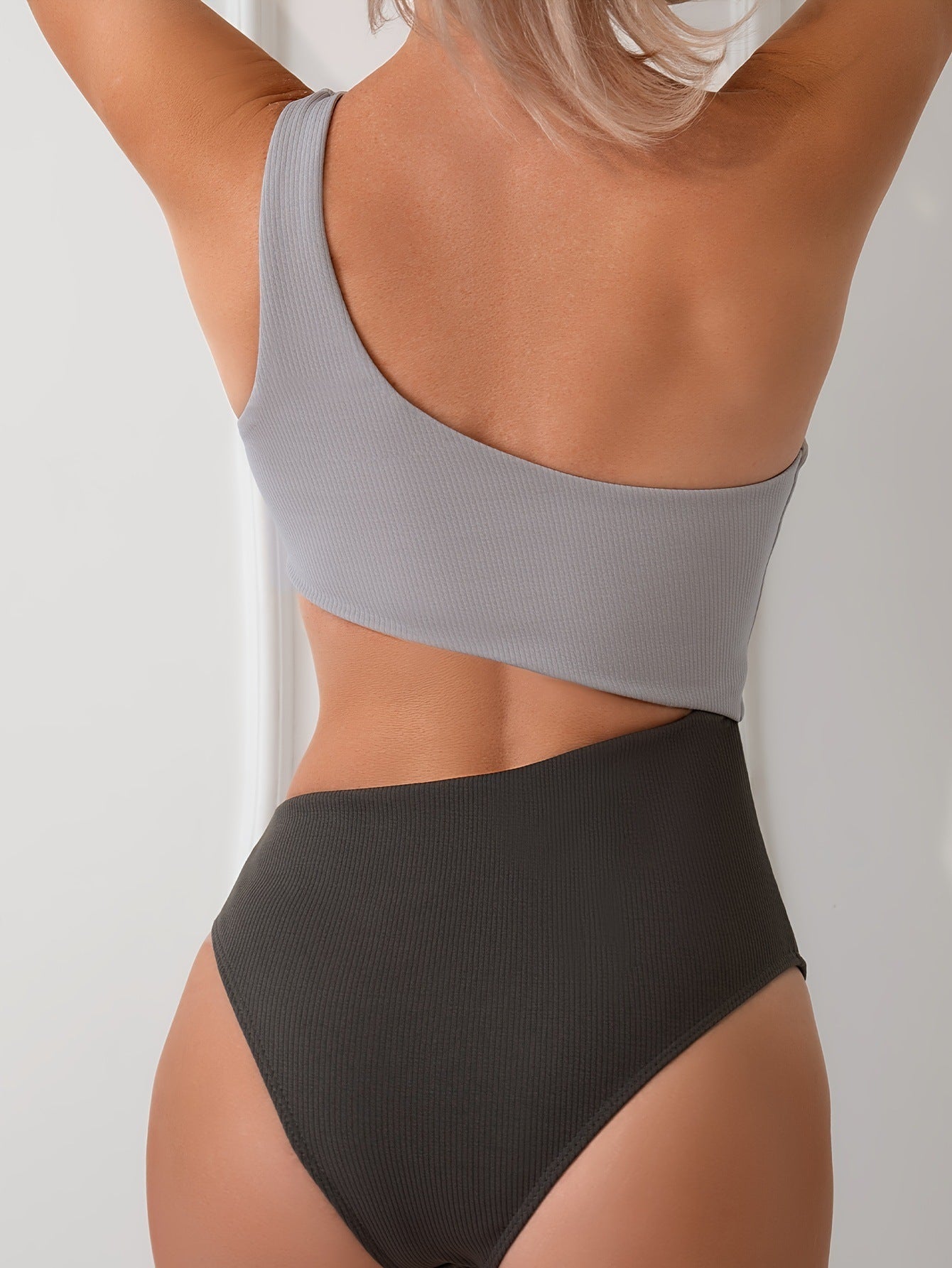 Dam Ettstycke Badkläder Utskuren Design Högkvalitativ Nylon Spandex-3