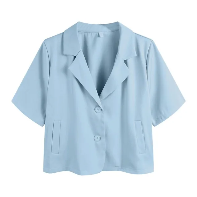 Dam Blazer Korta Ärmar Polyester Elegant och Mångsidig 12