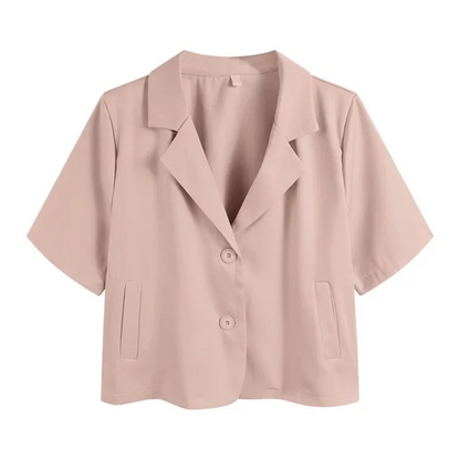 Dam Blazer Korta Ärmar Polyester Elegant och Mångsidig 8