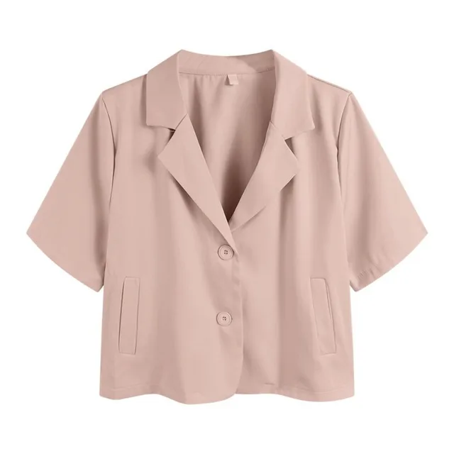 Dam Blazer Korta Ärmar Polyester Elegant och Mångsidig 9