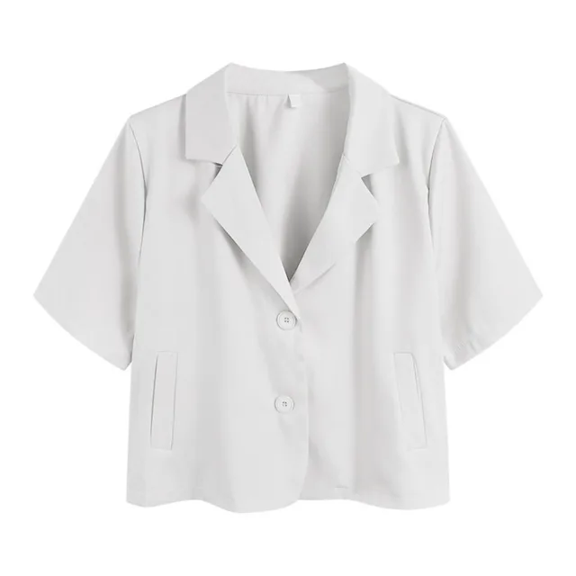 Dam Blazer Korta Ärmar Polyester Elegant och Mångsidig 13
