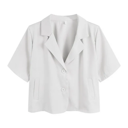 Dam Blazer Korta Ärmar Polyester Elegant och Mångsidig 13
