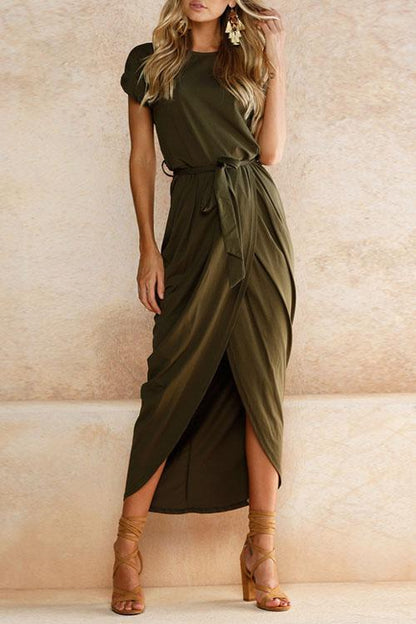 Dam Midiklänning Med Slits Polyester För Bröllop och Fest-2