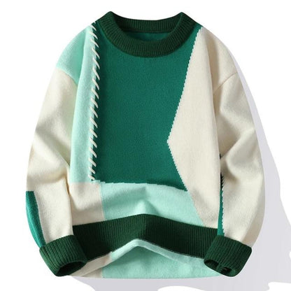 Hoodie Herr Patchwork Design Mjuk Bomull-5
