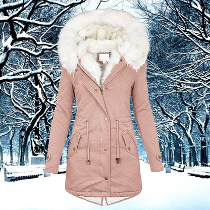 Variant image for Dam Kappa med Huva och Avtagbar Pälskrage Polyester och Bomull-31