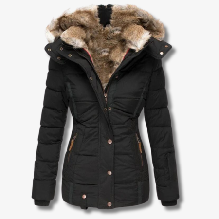 Variant image for Damjacka med Huva Avslappnad Polyester för Vinter-36