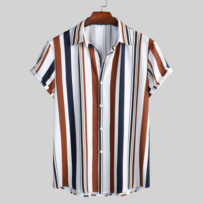 Dam Skjorta Boho Randig Polyester Lätt och Luftig-2