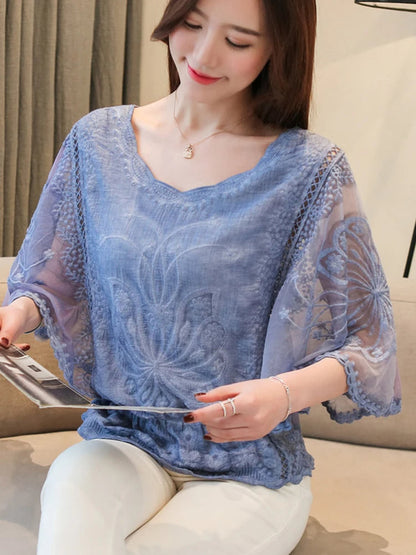 Trendig Blus Dam i Polyester – Modern Design, Bekväm Passform, Perfekt för Vardag och Fest 2