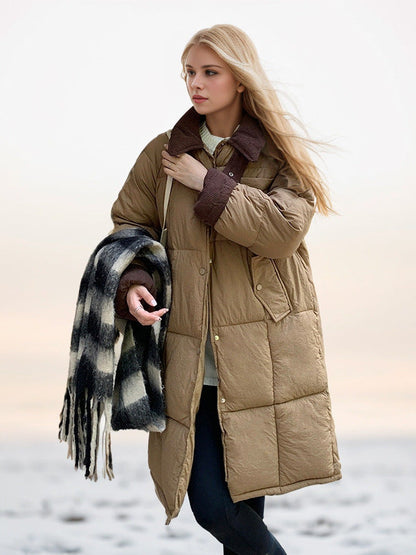 Dam Bomullsjacka Avslappnad Tjock Polyester 10