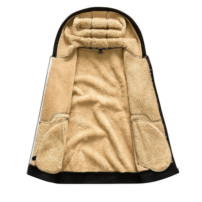 Mäns Vinterjacka med Huva och Fleecefoder – Slitstarkt Material för Kalla Vinterförhållanden 4