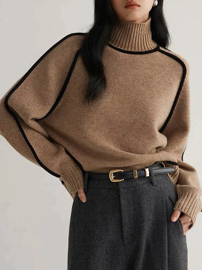 Variant image for Kvinnors Turtleneck Tröja Mjuk Tyg Elegant Komfortabel-1