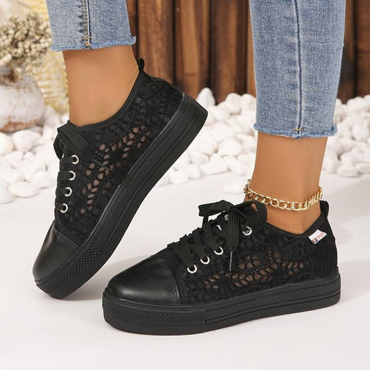 Dam Sneakers Andningsbara Lätta Material Elegant Design-1