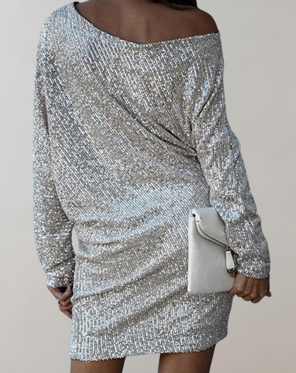 Kvinna Asymmetrisk Klänning Elegant Polyester-3