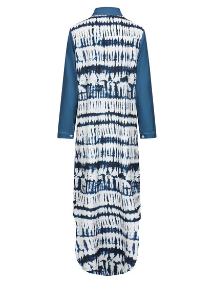 Damklänning med Skjortkrage Långa Ärmar 100% Polyester-4