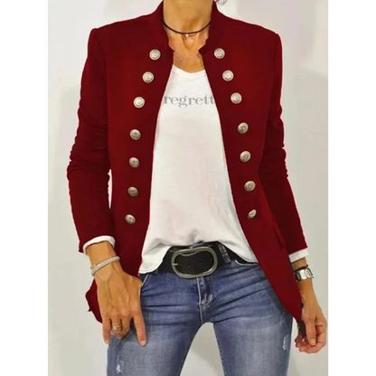 Kvinna Blazer Klassisk Långärmad Högkvalitativt Tyg-1