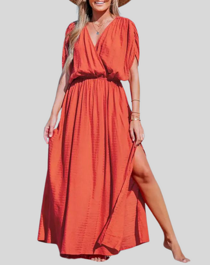 Dam Maxiklänning Svängande Design Mjuk Tyg-3