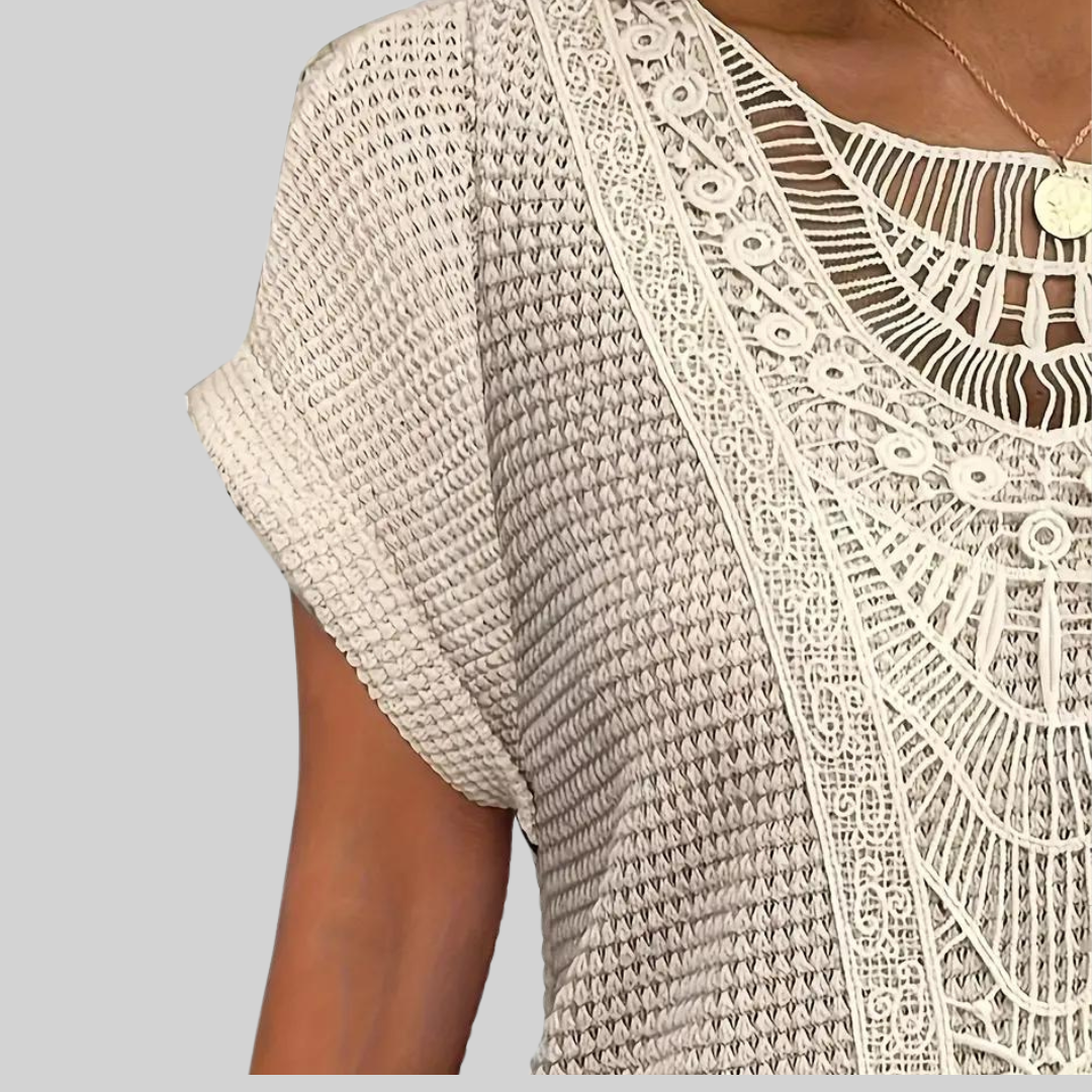 Dam T-shirt Kortärmad Casual Polyester-3