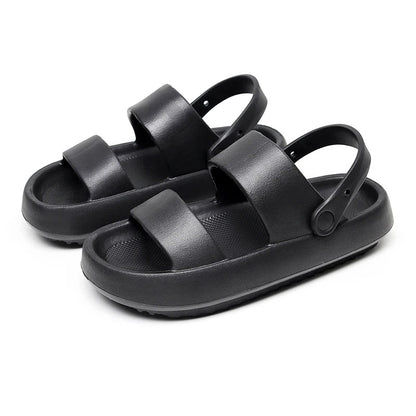Dam Sandaler Slip-On Ortopedisk Design med Dubbla Remmar och Vadderad Sula-6