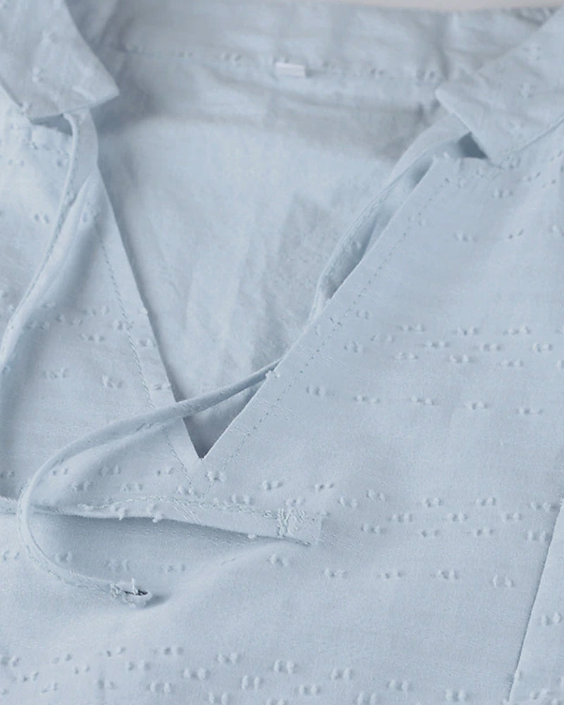 Kvinna A-Line Klänning V-Neck Lätt Material-2