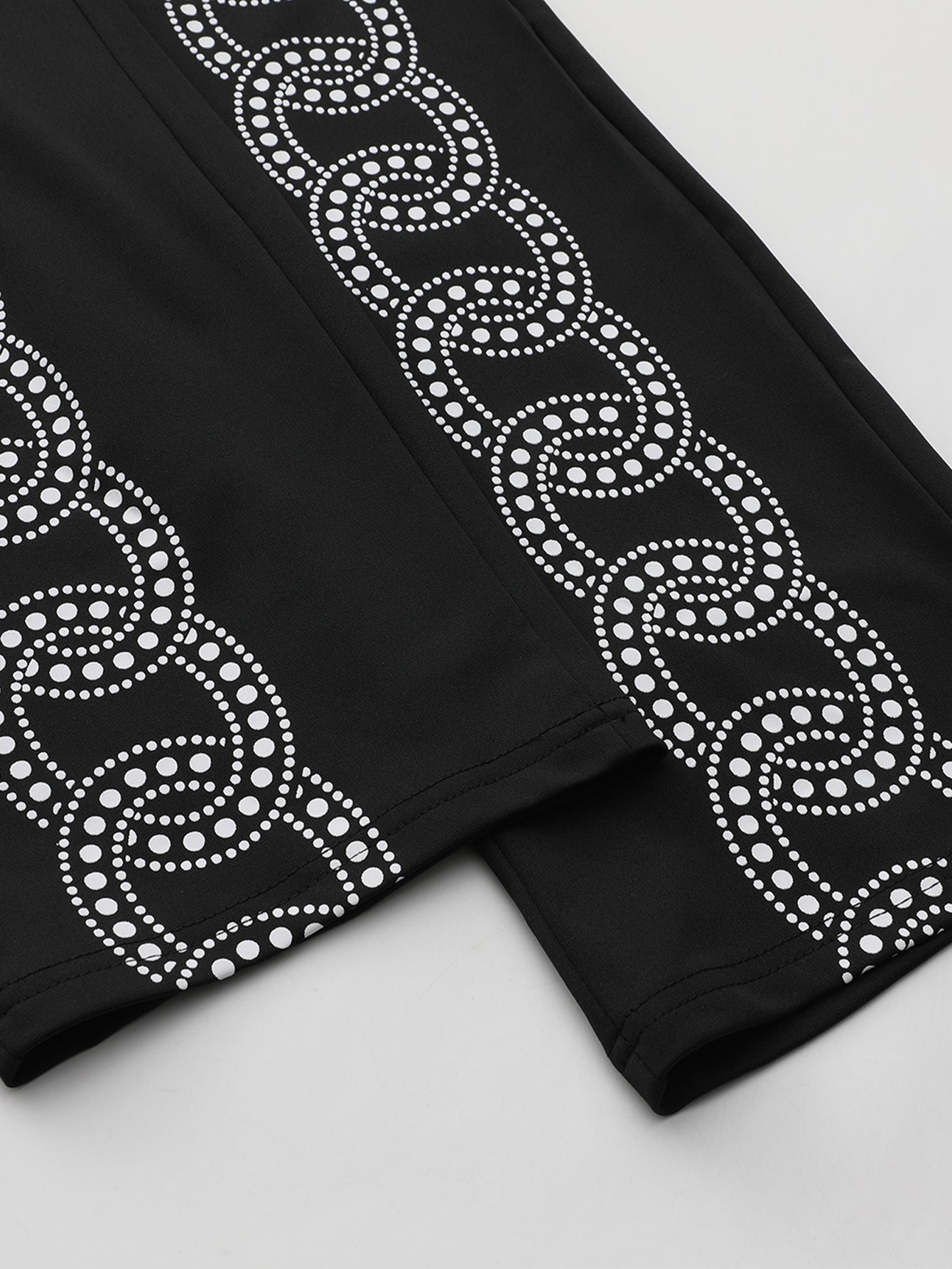 Tvådelat Set Dam Långärmad Top och Byxor i Polyester med Färgblockade Ärmar 6