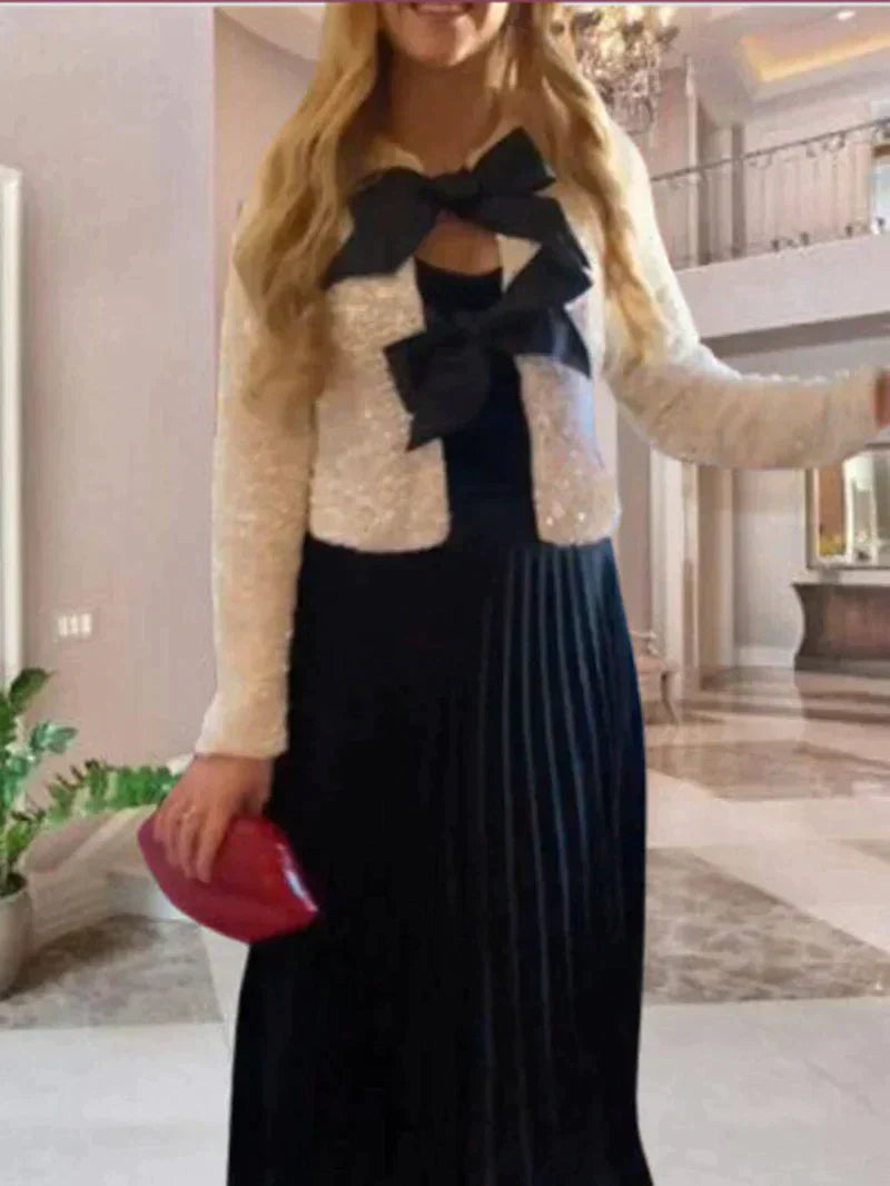 Glittrande Damjacka med Paljetter – Elegant Polyesterjacka för Fest och Vardag, Justerbar Passform, Finns i S-XL 3