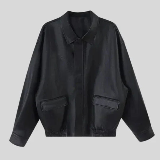 Vintage Damjacka i Mjukt Läder – Chic och Elegant Design för Alla Tillfällen, Normal Passform, S-XL 1